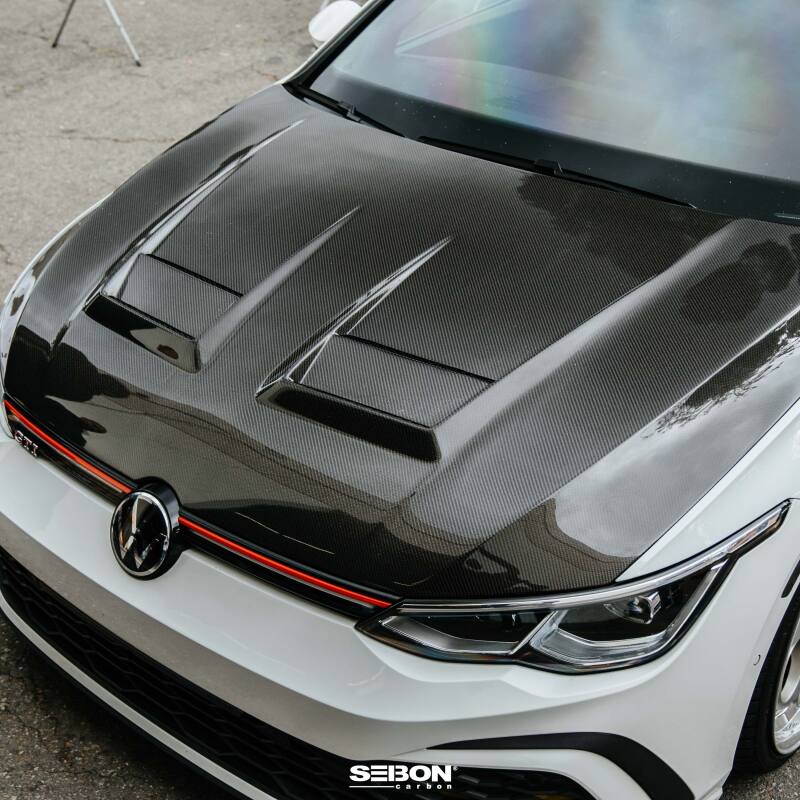 Seibon 2022-2023 Volkswagen Golf GTI/R DV-Style Carbon Fiber Hood-Hoods-Grocery Getter Performance