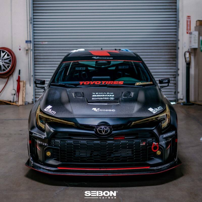 Seibon 2023 Toyota GR Corolla VS-Style Double-Sided Carbon Hood - Gloss Finish-Hoods-Grocery Getter Performance
