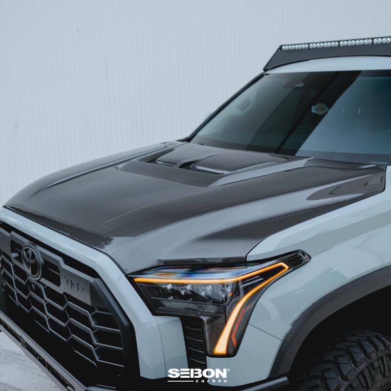 Seibon 22-24 Toyota Tundra / 23-24 Toyota Sequoia RR-Style Carbon Fiber Hood-Hoods-Grocery Getter Performance