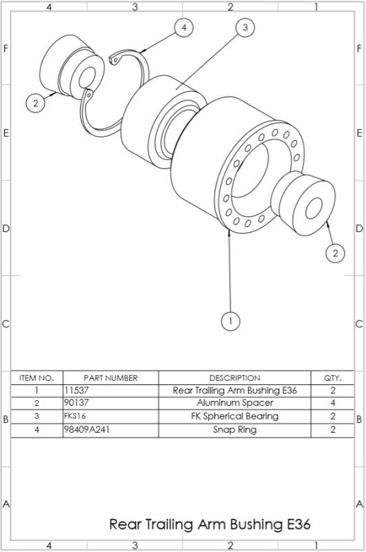 SPL Parts 90-00 BMW 3 Series (E36/E46) Rear Trailing Arm Bushings-Suspension Arm Bushings-Grocery Getter Performance