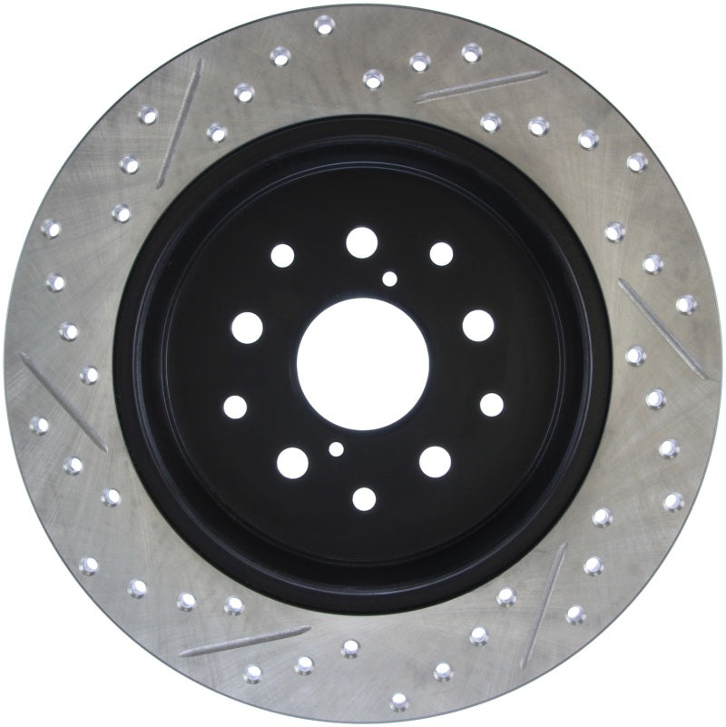 StopTech 00-05 Lexus IS300 / 02-09 Lexus SC430 / 98-05 GS300/GS350/GS400/GS430/GS450H SportStop Slo-Brake Rotors - Slot & Drilled-Grocery Getter Performance