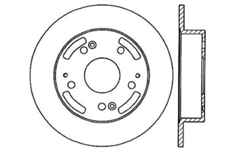 StopTech 02-06 Acura RSX Incl. Type S / 97-01 Integra Type R Slotted & Drilled Right Rear Rotor-Brake Rotors - Slot & Drilled-Grocery Getter Performance