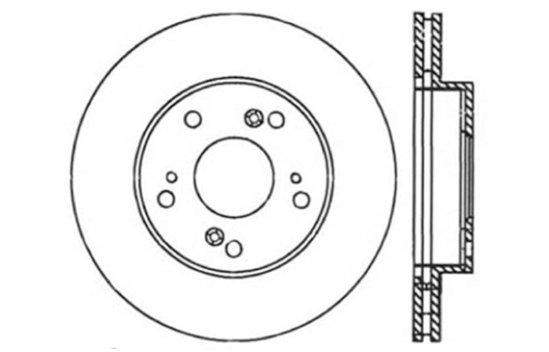 StopTech 02-06 Acura RSX Slotted & Drilled Left Front Rotor-Brake Rotors - Slot & Drilled-Grocery Getter Performance