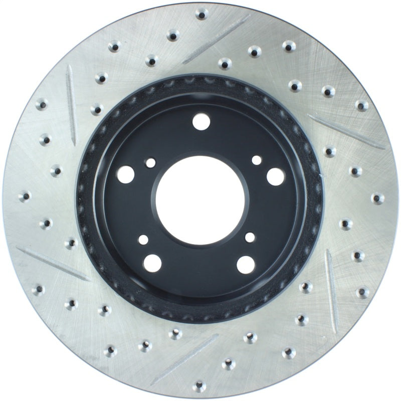 StopTech 02-06 Acura RSX Slotted & Drilled Left Front Rotor-Brake Rotors - Slot & Drilled-Grocery Getter Performance