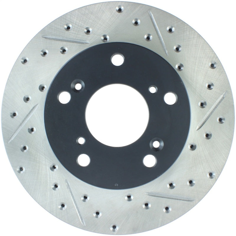 StopTech 02-06 Acura RSX Slotted & Drilled Left Front Rotor-Brake Rotors - Slot & Drilled-Grocery Getter Performance