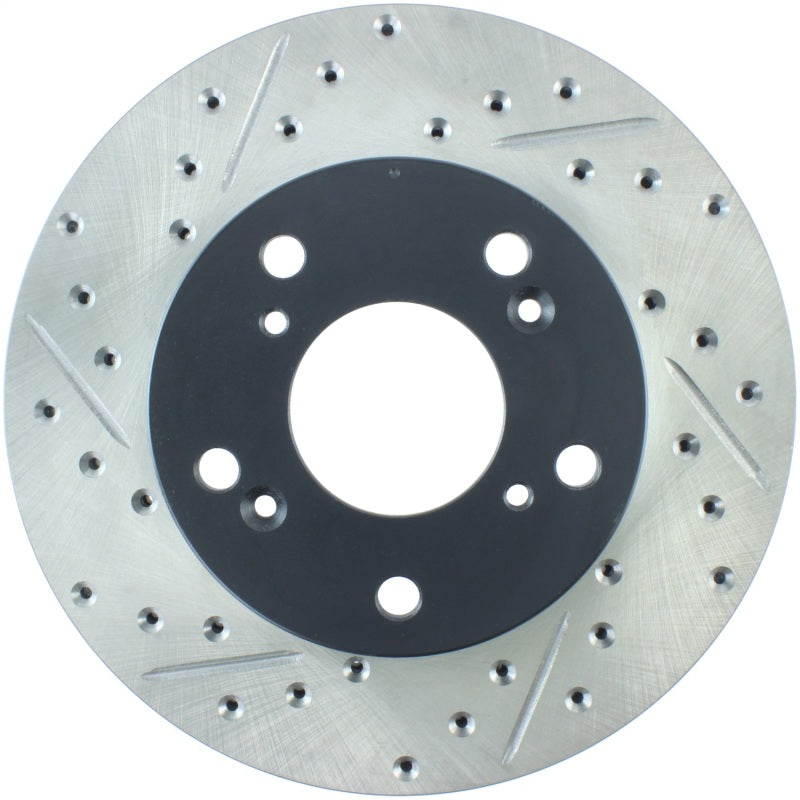 StopTech 02-06 Acura RSX Slotted & Drilled Right Front Rotor-Brake Rotors - Slot & Drilled-Grocery Getter Performance