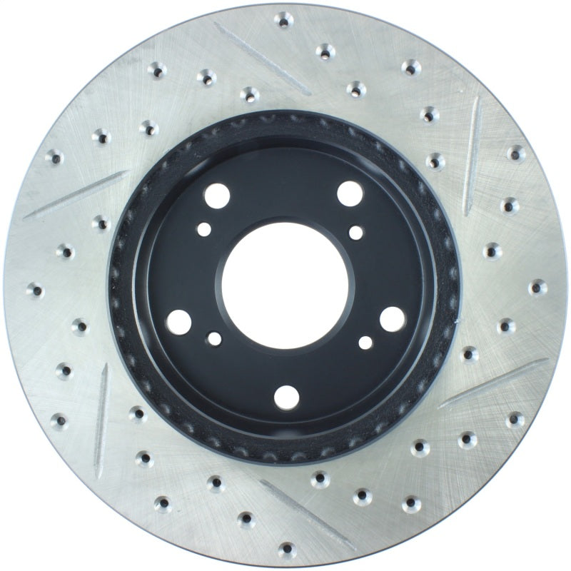 StopTech 02-06 Acura RSX Slotted & Drilled Right Front Rotor-Brake Rotors - Slot & Drilled-Grocery Getter Performance