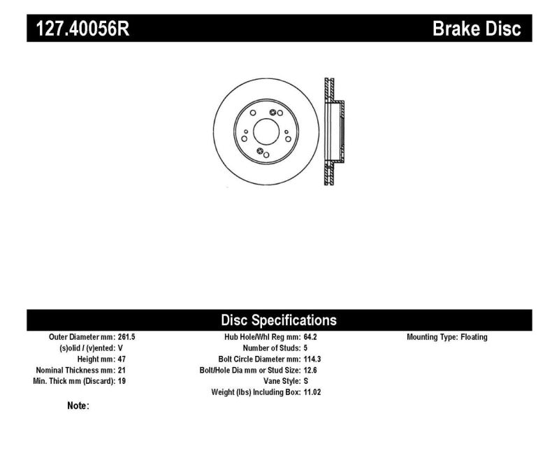 StopTech 02-06 Acura RSX Slotted & Drilled Right Front Rotor-Brake Rotors - Slot & Drilled-Grocery Getter Performance