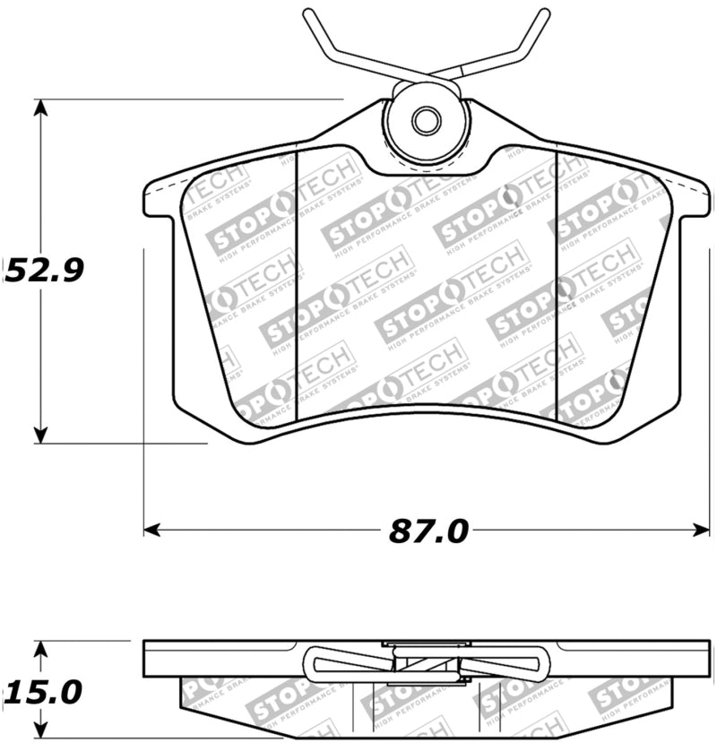 StopTech 02-08 Audi A4 Quattro / 2/99-02 Audi S4 / 93-10 VW Golf GL/GLS Performance Rear Brake Pads-Brake Pads - Performance-Grocery Getter Performance