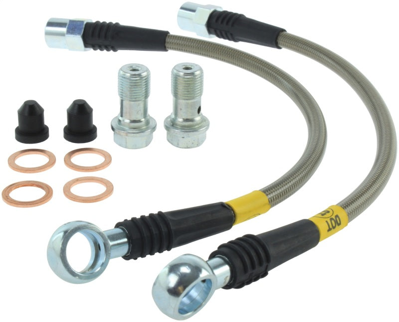 StopTech 02-08 Audi A4 Quattro Rear Stainless Steel Brake Line Kit-Brake Line Kits-Grocery Getter Performance