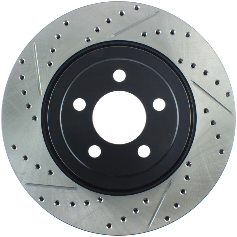 StopTech 05-09 Chrysler 300 (5.7L V8 exc SRT-8) Front Right Slotted & Drilled Rotor-Brake Rotors - Slot & Drilled-Grocery Getter Performance