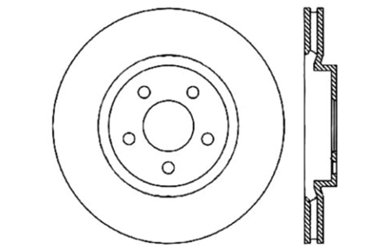 StopTech 05-09 Chrysler 300 (5.7L V8 exc SRT-8) Front Right Slotted & Drilled Rotor-Brake Rotors - Slot & Drilled-Grocery Getter Performance