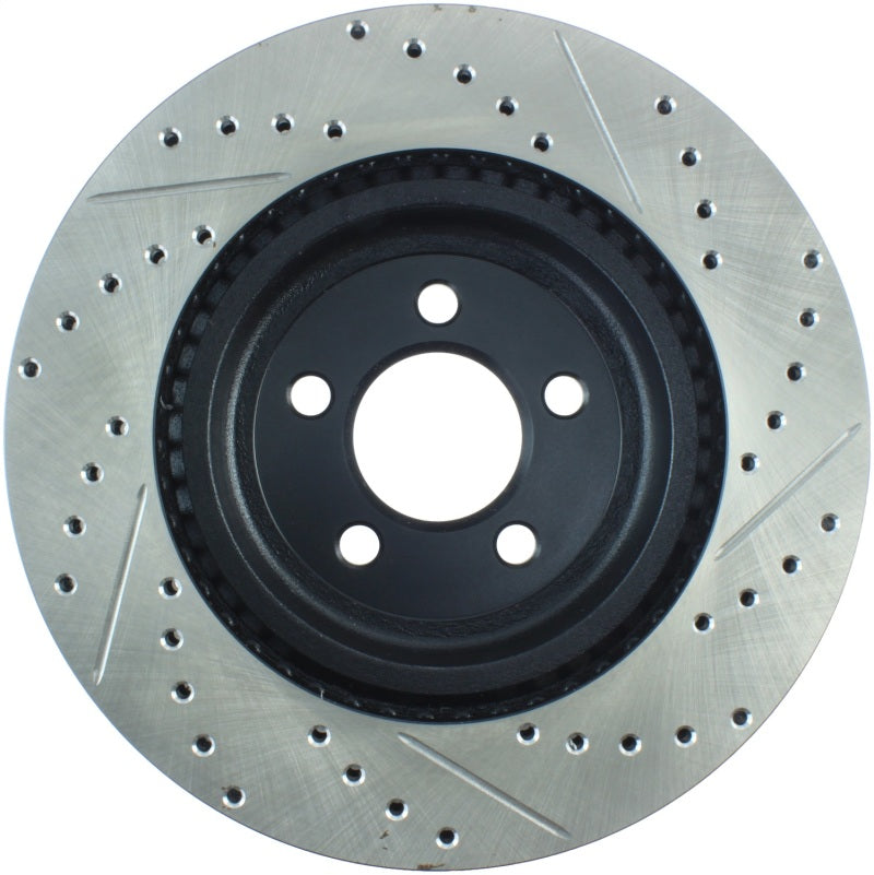 StopTech 05-09 Chrysler 300 (5.7L V8 exc SRT-8) Front Right Slotted & Drilled Rotor-Brake Rotors - Slot & Drilled-Grocery Getter Performance
