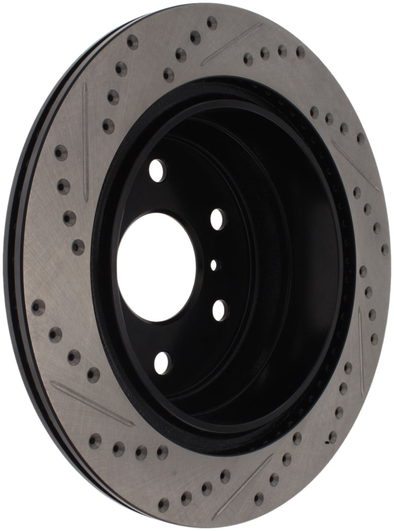 StopTech 05-10 GMC Sierra (w/ Rear Drum) / 07-09 GMC Yukon Rear Right Slotted & Drilled Rotor-Brake Rotors - Slot & Drilled-Grocery Getter Performance