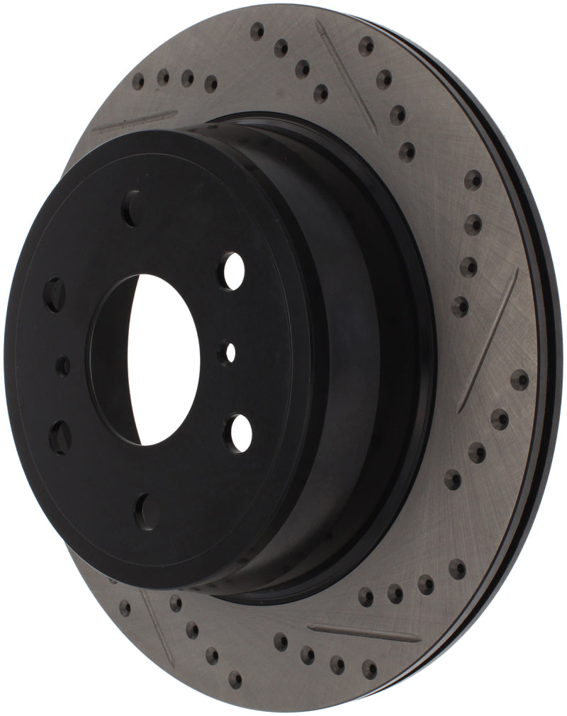 StopTech 05-10 GMC Sierra (w/ Rear Drum) / 07-09 GMC Yukon Rear Right Slotted & Drilled Rotor-Brake Rotors - Slot & Drilled-Grocery Getter Performance