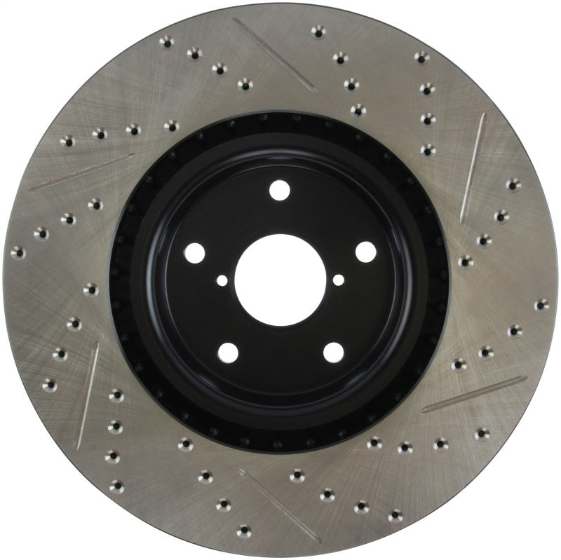 StopTech 05-10 Subaru Impreza WRX/STi Slotted & Drilled Right Front Rotor-Brake Rotors - Slot & Drilled-Grocery Getter Performance
