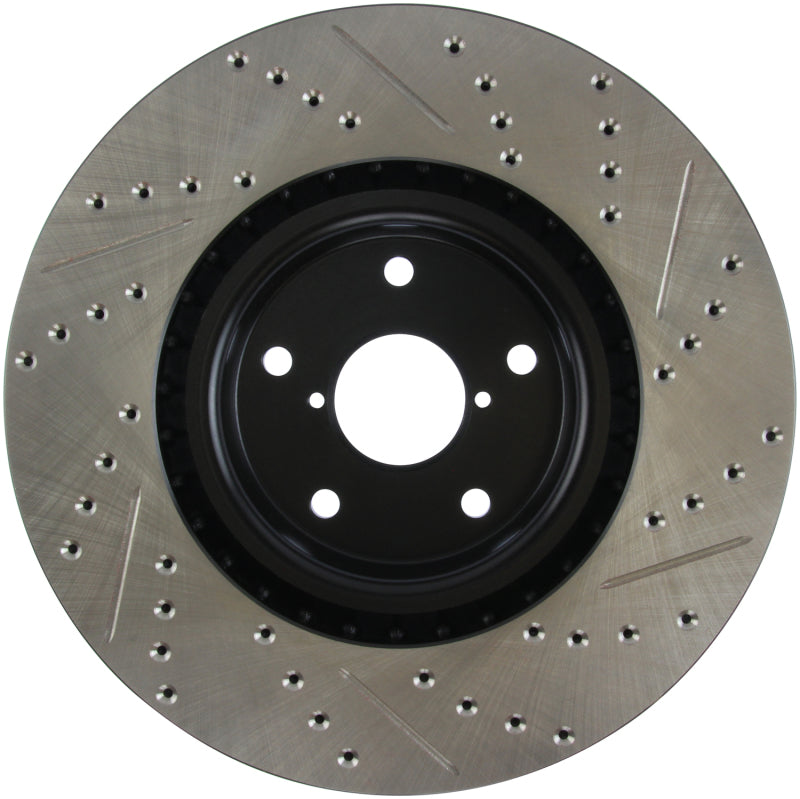 StopTech 05-10 Subaru Impreza WRX/STi Slotted & Drilled Right Front Rotor-Brake Rotors - Slot & Drilled-Grocery Getter Performance