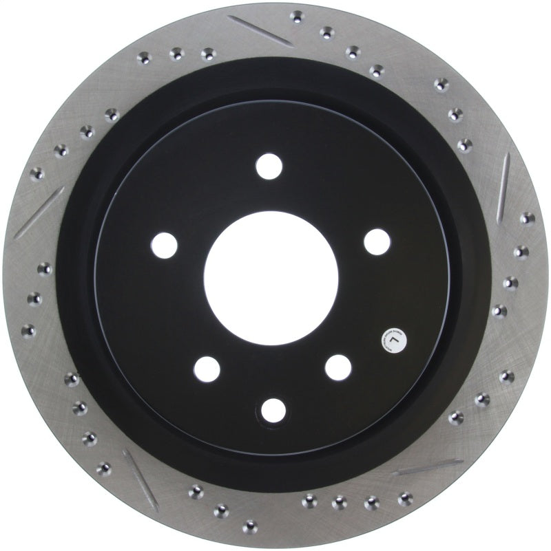 StopTech 06-07 350Z / 05-07 G35 / 06-07 G35X SportStop Slotted & Drilled Rear Left Rotor-Brake Rotors - Slot & Drilled-Grocery Getter Performance