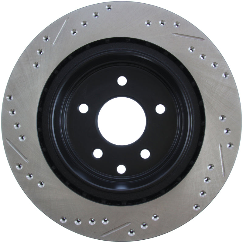 StopTech 06-07 350Z / 05-07 G35 / 06-07 G35X SportStop Slotted & Drilled Rear Left Rotor-Brake Rotors - Slot & Drilled-Grocery Getter Performance