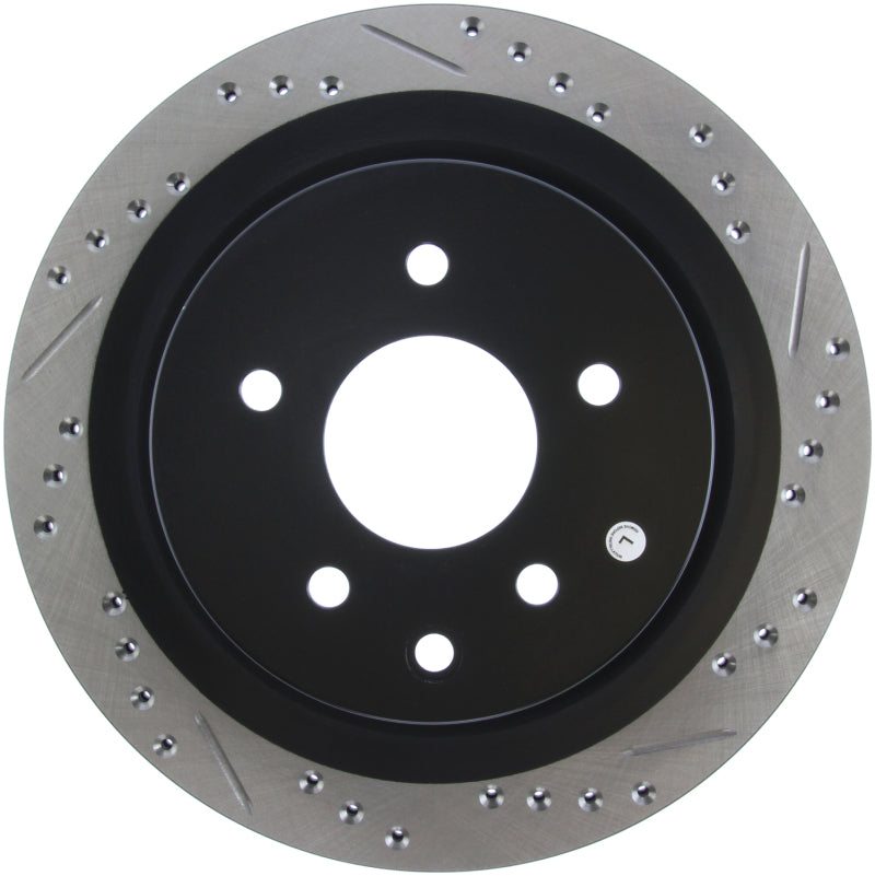 StopTech 06-07 350Z / 05-07 G35 / 06-07 G35X SportStop Slotted & Drilled Rear Left Rotor-Brake Rotors - Slot & Drilled-Grocery Getter Performance