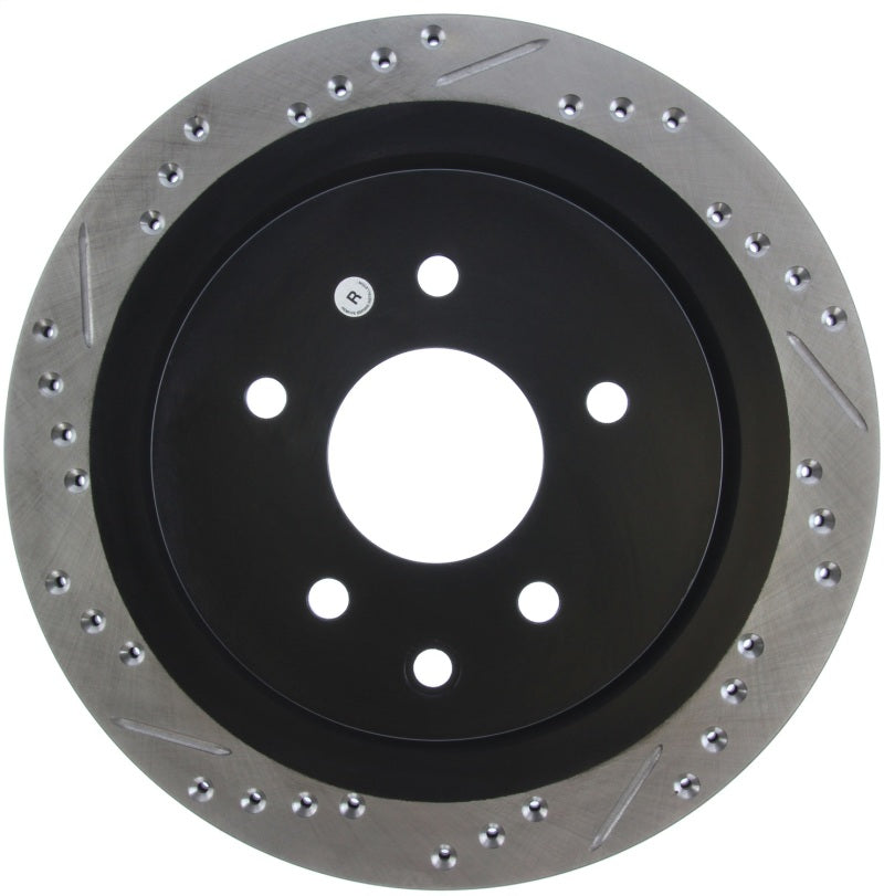 StopTech 06-07 350Z / 05-07 G35 / 06-07 G35X SportStop Slotted & Drilled Rear Right Rotor-Brake Rotors - Slot & Drilled-Grocery Getter Performance