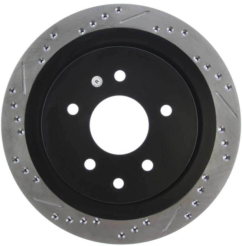 StopTech 06-07 350Z / 05-07 G35 / 06-07 G35X SportStop Slotted & Drilled Rear Right Rotor-Brake Rotors - Slot & Drilled-Grocery Getter Performance