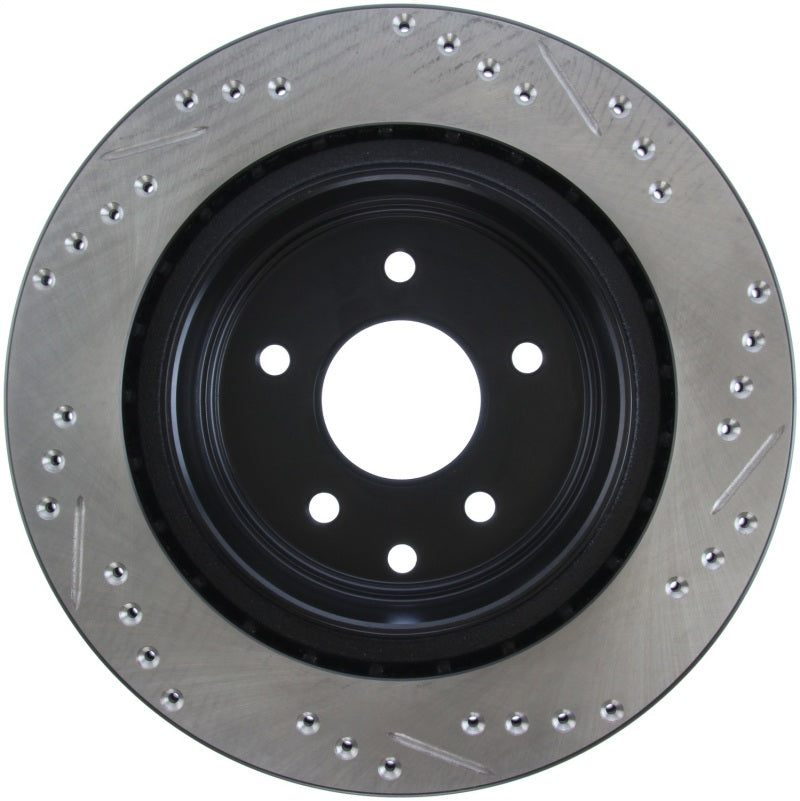 StopTech 06-07 350Z / 05-07 G35 / 06-07 G35X SportStop Slotted & Drilled Rear Right Rotor-Brake Rotors - Slot & Drilled-Grocery Getter Performance