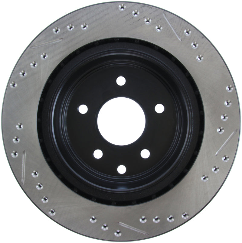 StopTech 06-07 350Z / 05-07 G35 / 06-07 G35X SportStop Slotted & Drilled Rear Right Rotor-Brake Rotors - Slot & Drilled-Grocery Getter Performance