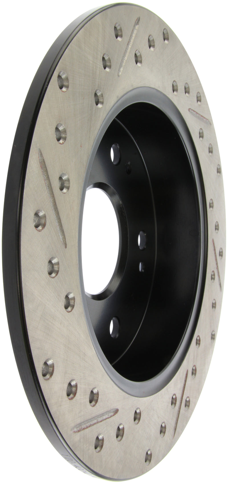 StopTech 06-09 Honda Civic Ex/Si Slotted & Drilled Left Rear Rotor-Brake Rotors - Slot & Drilled-Grocery Getter Performance