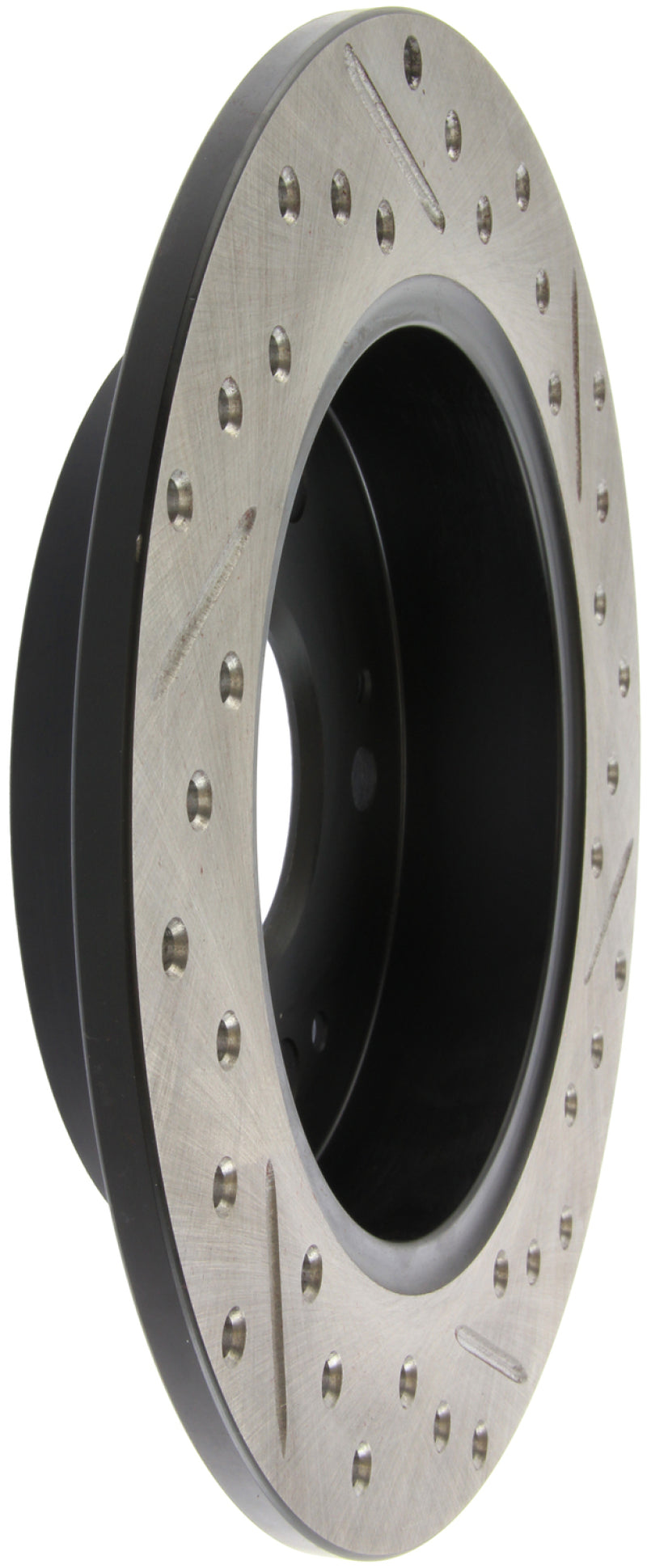 StopTech 06-09 Honda Civic Ex/Si Slotted & Drilled Right Rear Rotor-Brake Rotors - Slot & Drilled-Grocery Getter Performance