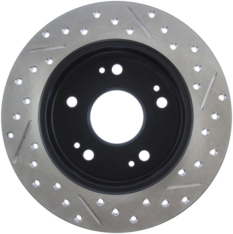 StopTech 06-09 Honda Civic Ex/Si Slotted & Drilled Right Rear Rotor-Brake Rotors - Slot & Drilled-Grocery Getter Performance