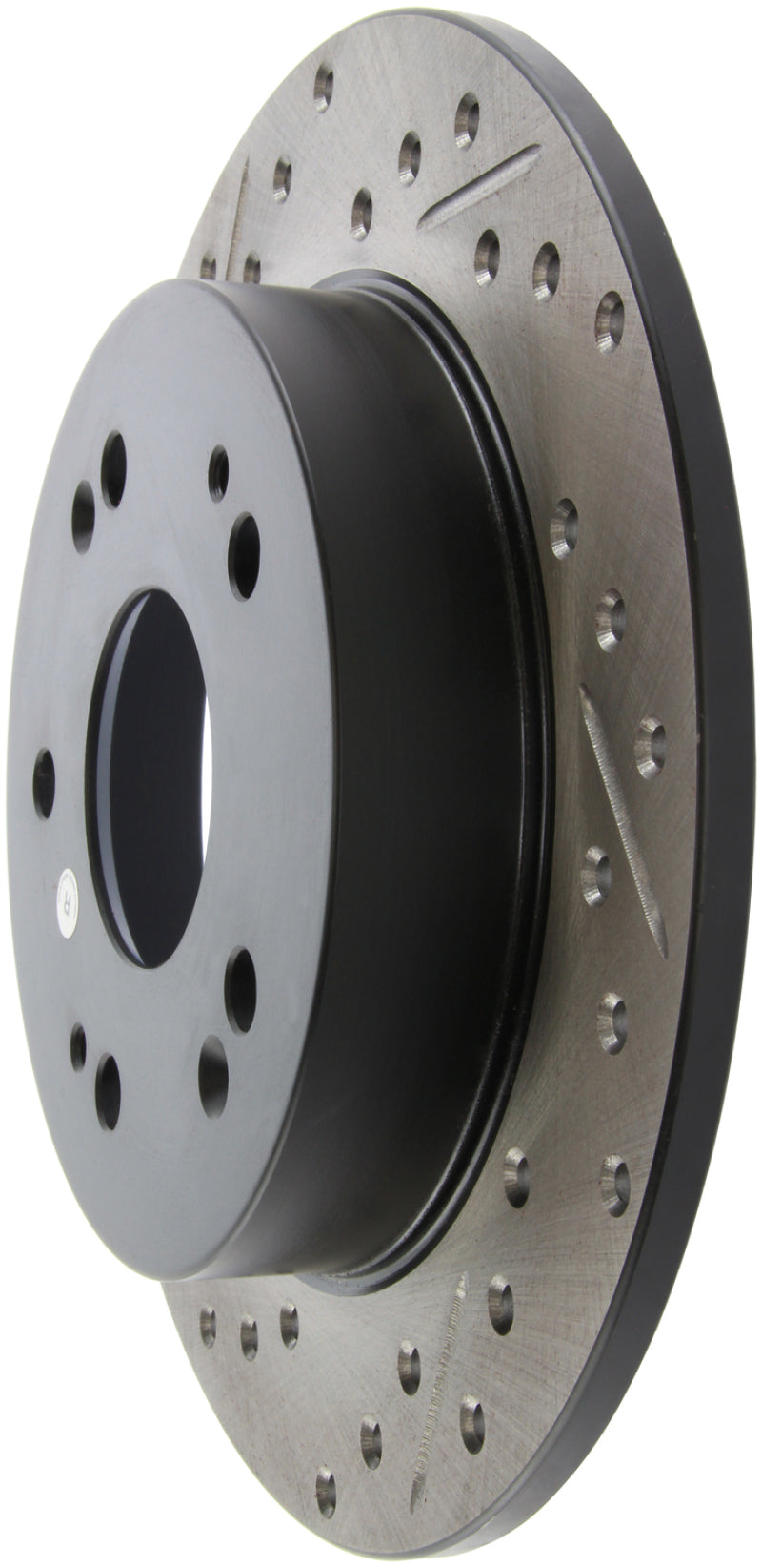 StopTech 06-09 Honda Civic Ex/Si Slotted & Drilled Right Rear Rotor-Brake Rotors - Slot & Drilled-Grocery Getter Performance