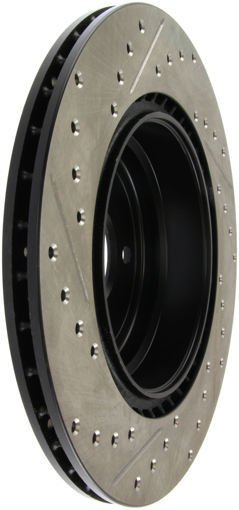 StopTech 06 BMW 330 / 07-09 BMW 335 Slotted & Drilled Left Rear Rotor-Brake Rotors - Slot & Drilled-Grocery Getter Performance
