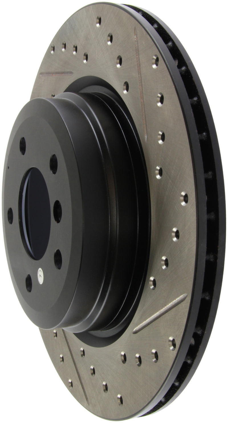 StopTech 06 BMW 330 / 07-09 BMW 335 Slotted & Drilled Left Rear Rotor-Brake Rotors - Slot & Drilled-Grocery Getter Performance