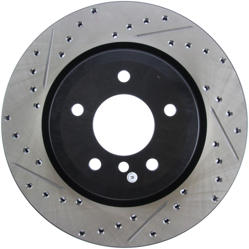 StopTech 06 BMW 330 / 07-09 BMW 335 Slotted & Drilled Right Rear Rotor-Brake Rotors - Slot & Drilled-Grocery Getter Performance