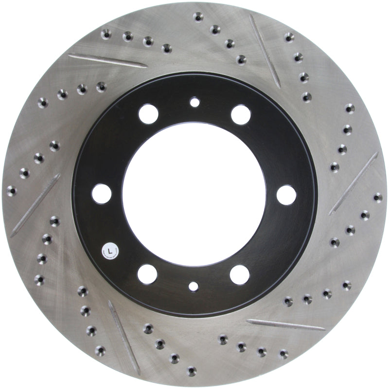 StopTech 07-08 Toyota FJ Cruiser / 05-08 Tacoma (6 lug) / 03-08 4 Runner (319mm disc) SportStop Slo-Brake Rotors - Slot & Drilled-Grocery Getter Performance