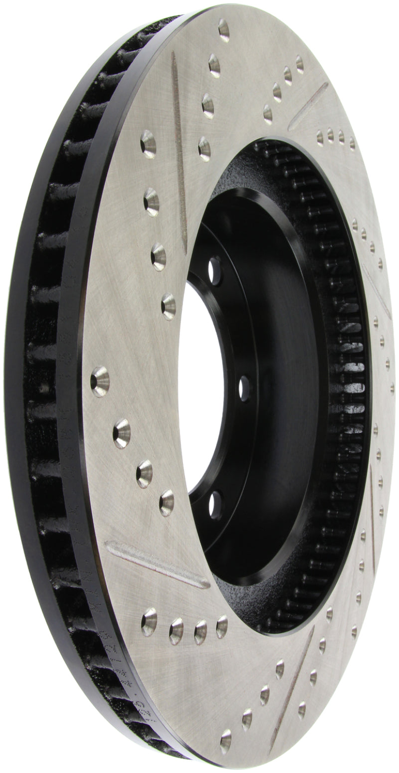 StopTech 07-08 Toyota FJ Cruiser / 05-08 Tacoma (6 lug) / 03-08 4 Runner (319mm disc) SportStop Slo-Brake Rotors - Slot & Drilled-Grocery Getter Performance
