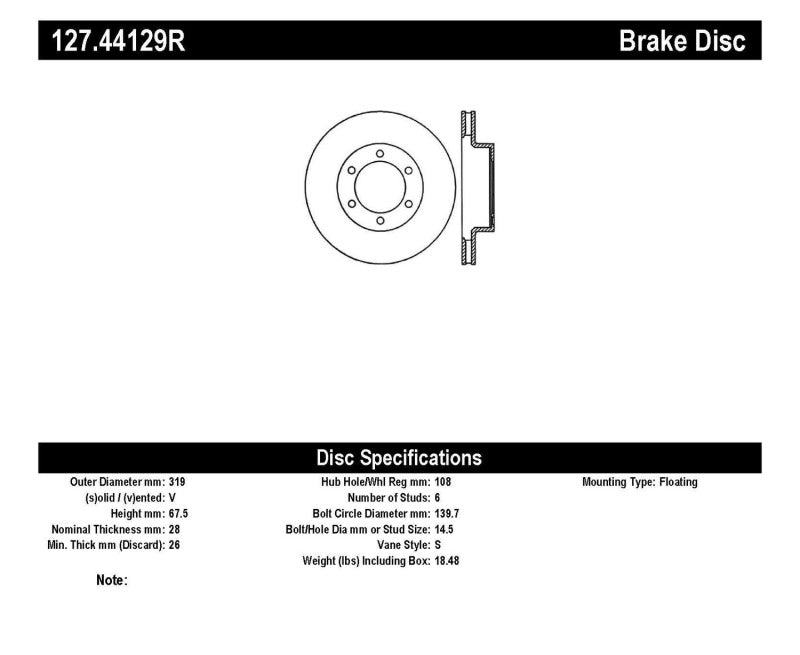 StopTech 07-08 Toyota FJ Cruiser / 05-08 Tacoma (6 lug) / 03-08 4 Runner (319mm disc) SportStop Slo-Brake Rotors - Slot & Drilled-Grocery Getter Performance