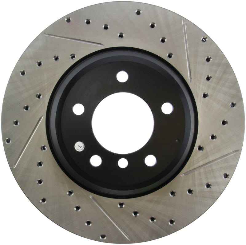 StopTech 07-09 BMW 335 (E90/E92/E93) Slotted & Drilled Left Front Rotor-Brake Rotors - Slot & Drilled-Grocery Getter Performance