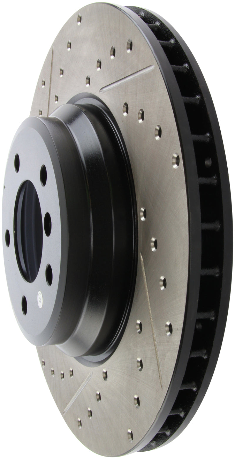 StopTech 07-09 BMW 335 (E90/E92/E93) Slotted & Drilled Right Front Rotor-Brake Rotors - Slot & Drilled-Grocery Getter Performance