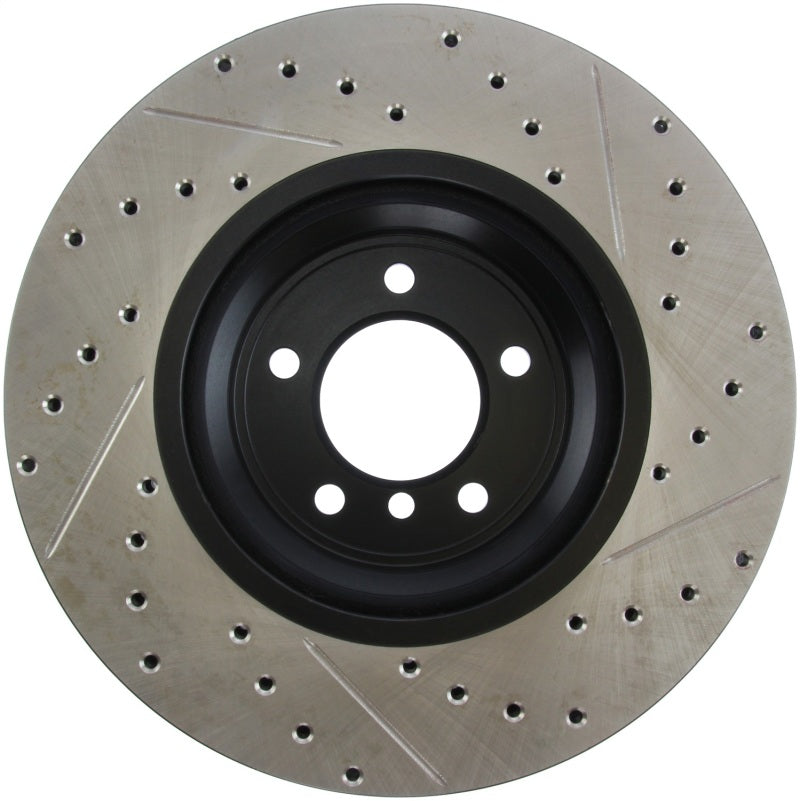 StopTech 07-09 BMW 335 (E90/E92/E93) Slotted & Drilled Right Front Rotor-Brake Rotors - Slot & Drilled-Grocery Getter Performance