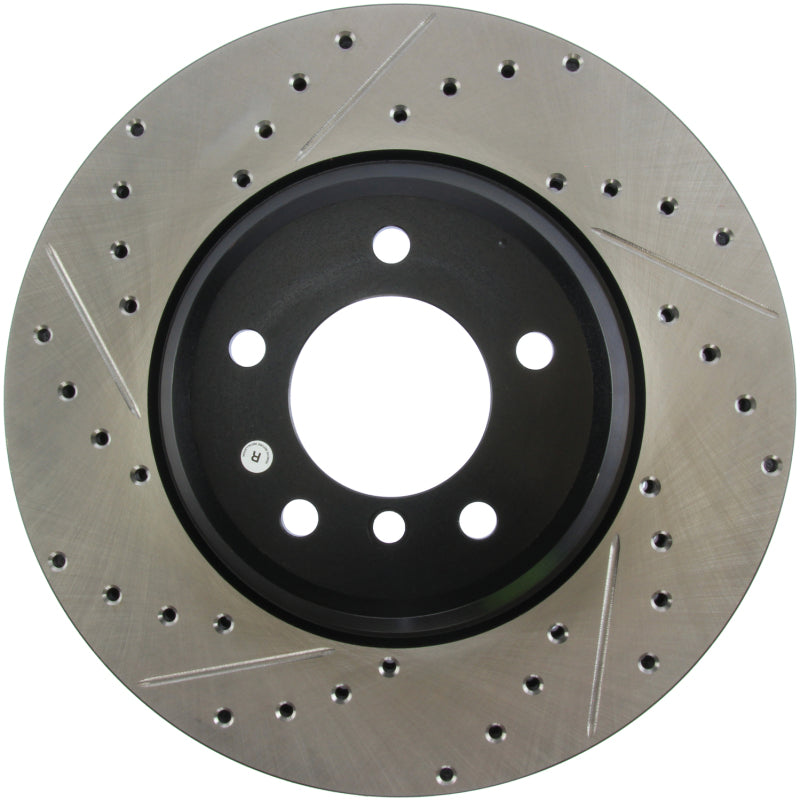 StopTech 07-09 BMW 335 (E90/E92/E93) Slotted & Drilled Right Front Rotor-Brake Rotors - Slot & Drilled-Grocery Getter Performance
