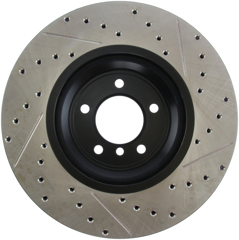 StopTech 07-09 BMW 335 (E90/E92/E93) Slotted & Drilled Right Front Rotor-Brake Rotors - Slot & Drilled-Grocery Getter Performance