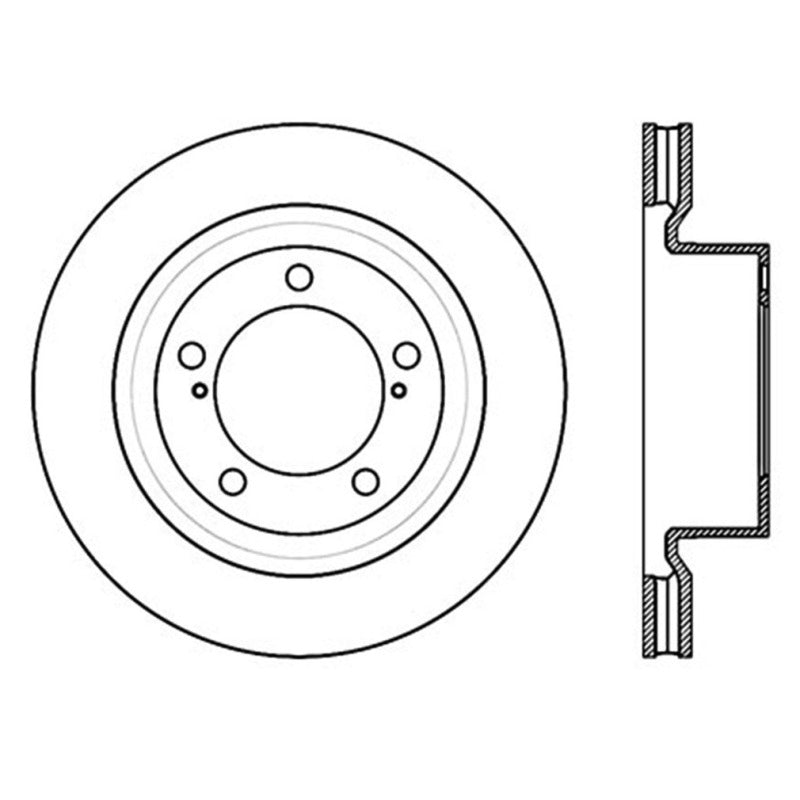 StopTech 07-09 Toyota Tundra / 08-09 Toyota Sequoia Front Left Slotted & Drilled Rotor-Brake Rotors - Slot & Drilled-Grocery Getter Performance