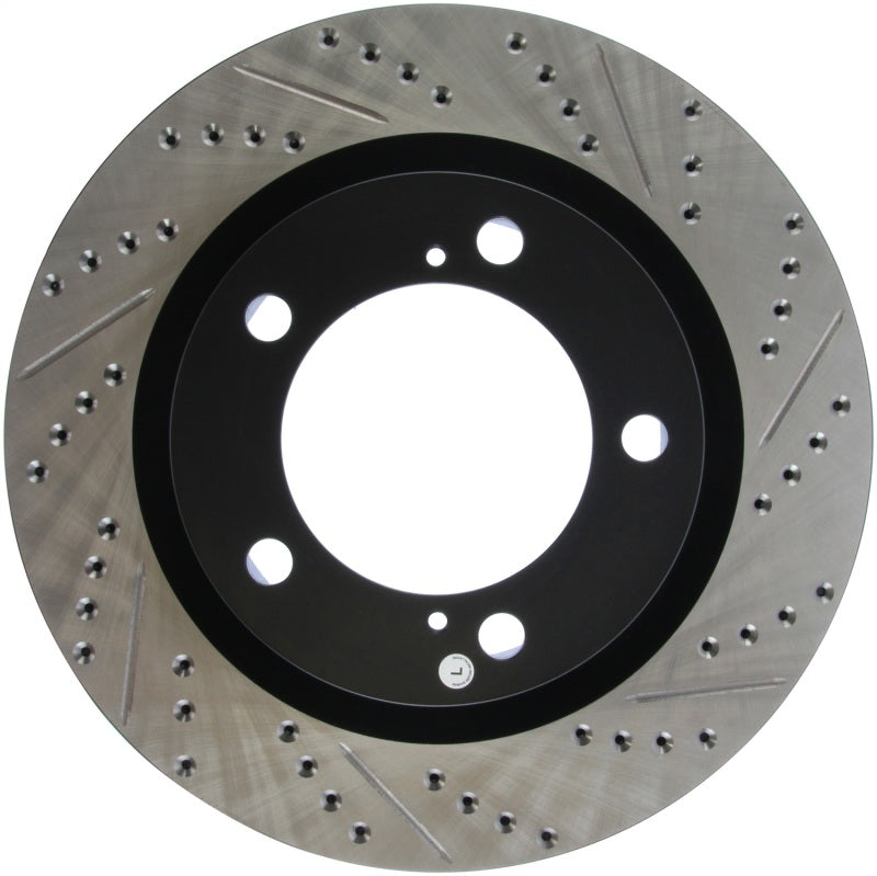 StopTech 07-09 Toyota Tundra / 08-09 Toyota Sequoia Front Left Slotted & Drilled Rotor-Brake Rotors - Slot & Drilled-Grocery Getter Performance