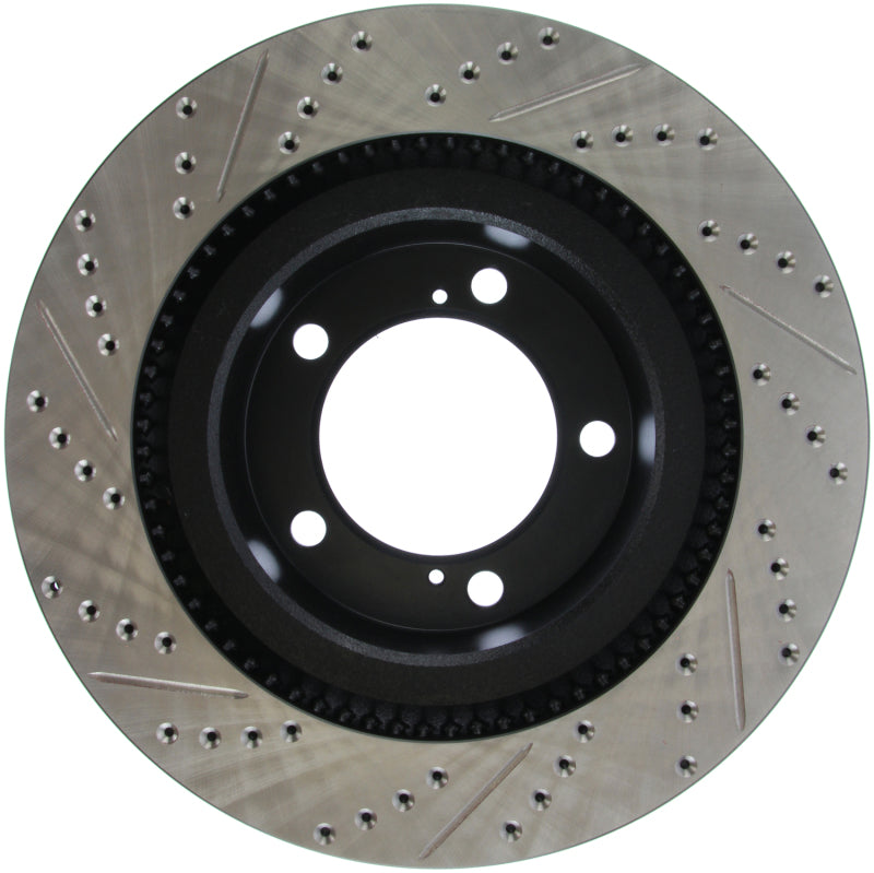 StopTech 07-09 Toyota Tundra / 08-09 Toyota Sequoia Front Left Slotted & Drilled Rotor-Brake Rotors - Slot & Drilled-Grocery Getter Performance