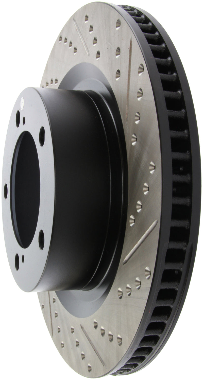 StopTech 07-09 Toyota Tundra / 08-09 Toyota Sequoia Front Left Slotted & Drilled Rotor-Brake Rotors - Slot & Drilled-Grocery Getter Performance