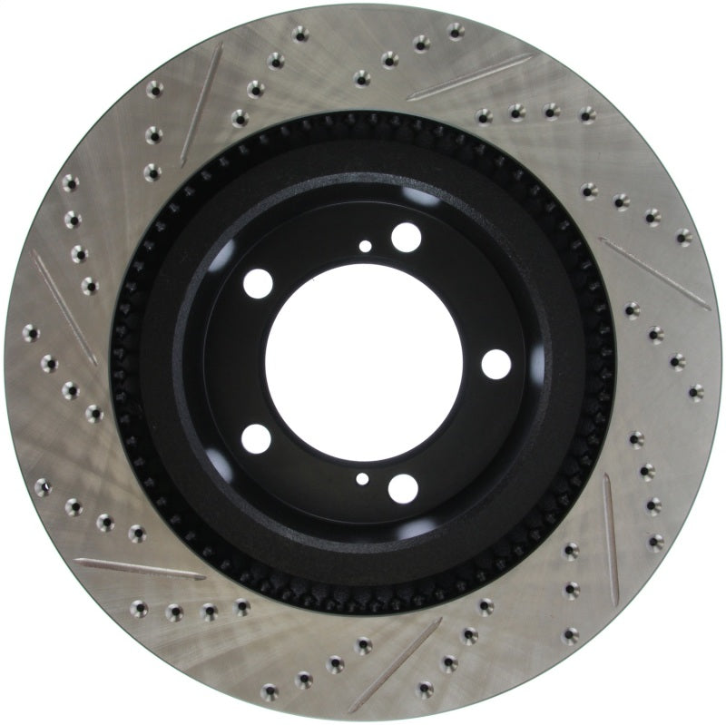 StopTech 07-09 Toyota Tundra / 08-09 Toyota Sequoia Front Left Slotted & Drilled Rotor-Brake Rotors - Slot & Drilled-Grocery Getter Performance