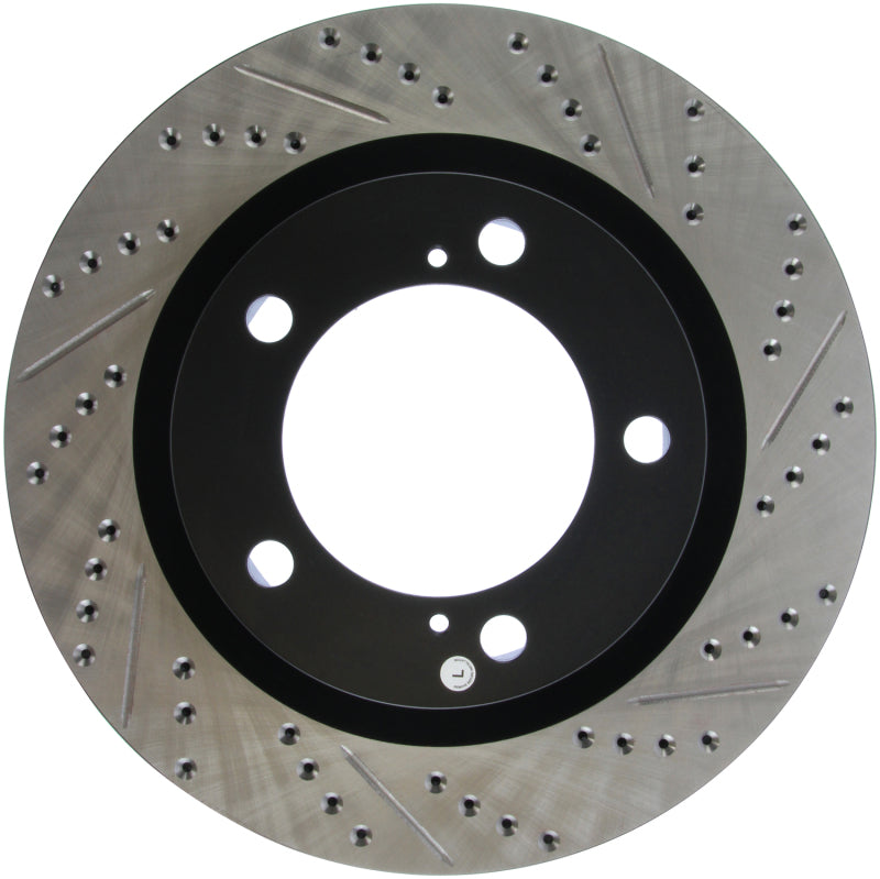 StopTech 07-09 Toyota Tundra / 08-09 Toyota Sequoia Front Left Slotted & Drilled Rotor-Brake Rotors - Slot & Drilled-Grocery Getter Performance
