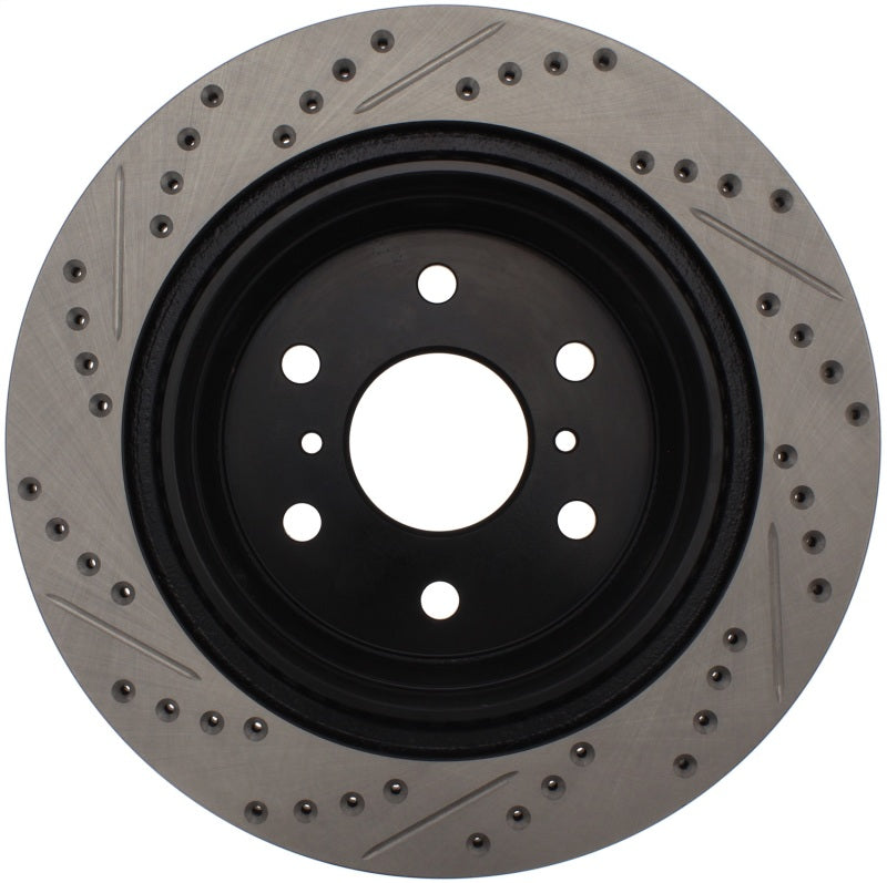 StopTech 07-10 GMC Sierra (w/ Rear Drum) / 07-09 GMC Yukon Rear Left Slotted & Drilled Rotor-Brake Rotors - Slot & Drilled-Grocery Getter Performance